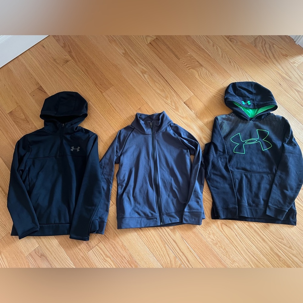 Under Armour Kids' Black and Gray Hoodie Lot